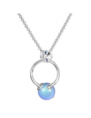 Collier Perle dans un Cercle Iridescent SWAROVSKI Bleu