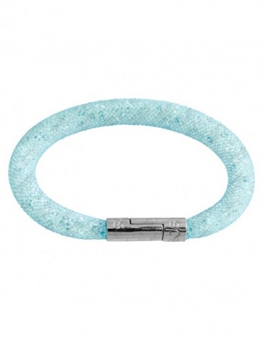 Bracelet tube Cristal bleu clair 19 cm