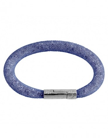 Bracelet tube Cristal bleu foncé 19 cm