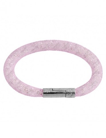 Bracelet tube Cristal rose clair 19 cm