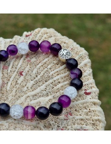 Bracelet en Agate violette Spiritualité et Créativité
