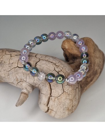 Bracelet Quartz Aura vert/lilas